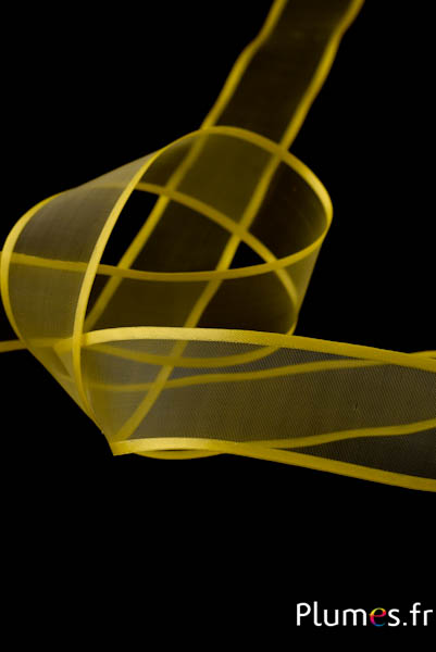 Ruban organza laitonné - largeur 4 cm - jaune